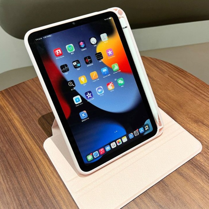 タブレットケース 多機能ポケット付き透明背面保護ケース