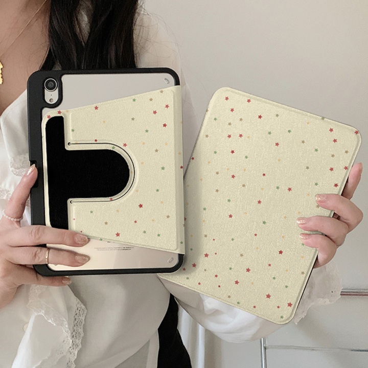 タブレットケース 格子模様 ねこちゃん 立て掛け式タブレットカバー