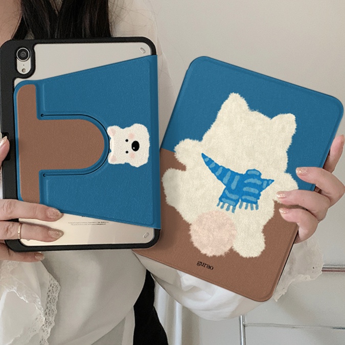 タブレットケース もこもこくまさんの冬支度タブレットカバー