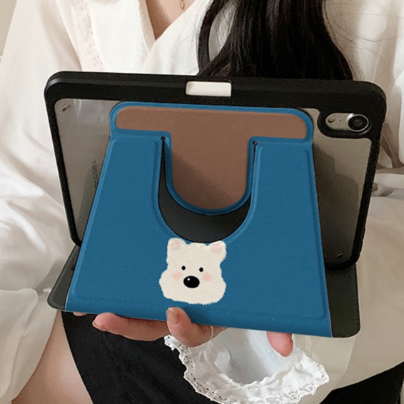 タブレットケース もこもこくまさんの冬支度タブレットカバー