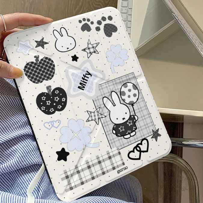 タブレットケース うさぎとりんごの可愛いタブレット保護カバー