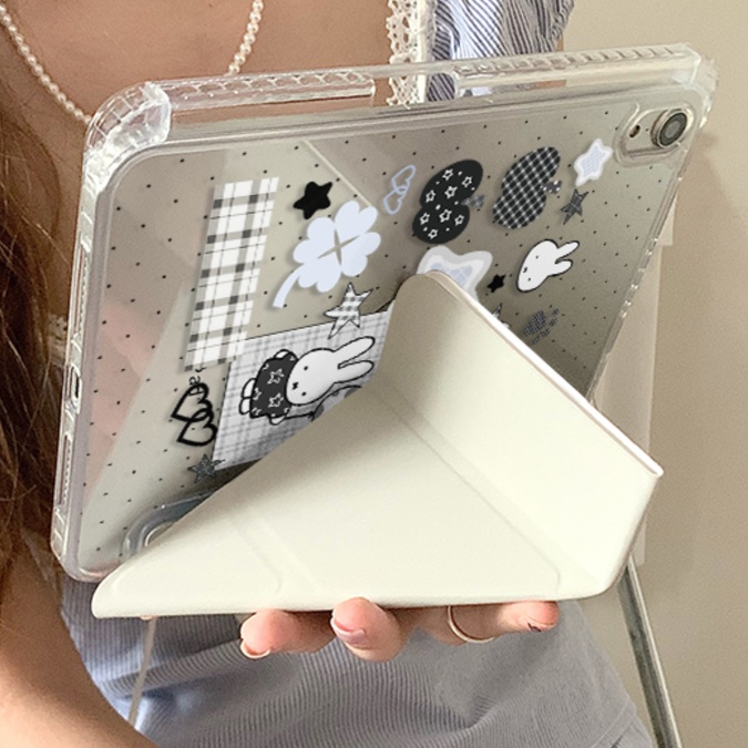 タブレットケース うさぎとりんごの可愛いタブレット保護カバー