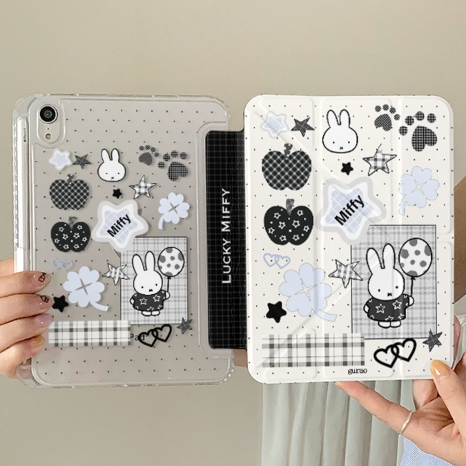 タブレットケース うさぎとりんごの可愛いタブレット保護カバー