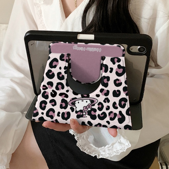 タブレットケース 豹柄キティちゃん可愛いタブレット保護ケース