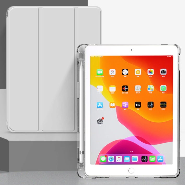 タブレットケース 三つ折り 薄型 透明背面保護ケース
