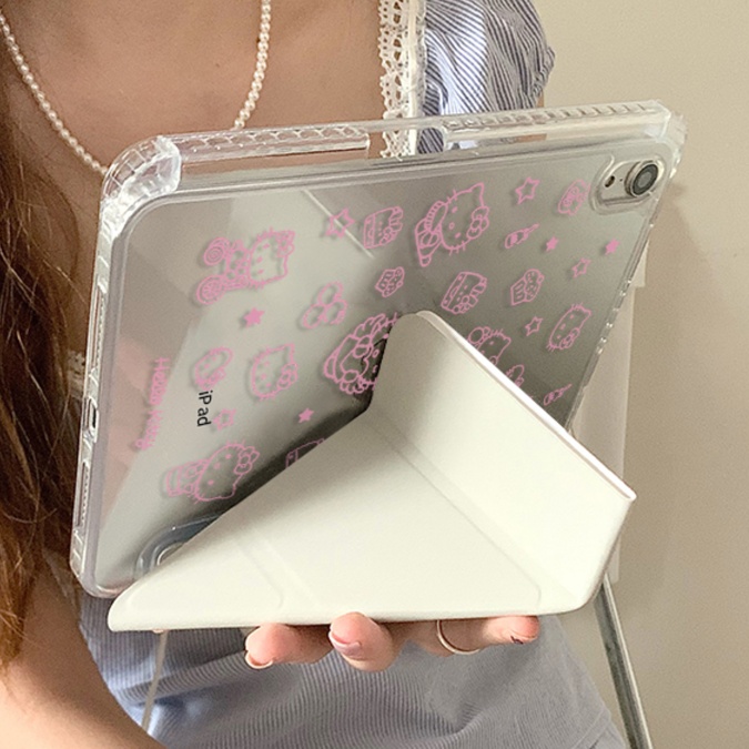 タブレットケース かわいい猫柄 折りたたみスタンド付きタブレットカバー