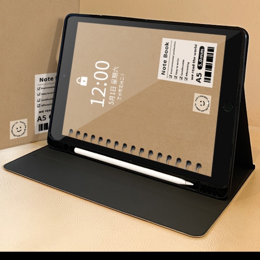 iPad保護カバー/ナチュラル風ノート型タブレットケース
