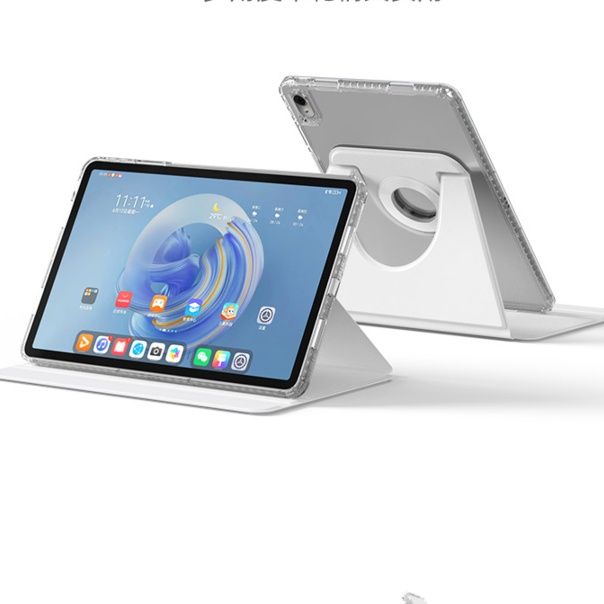 Huawei matepadpad11 タブレットケース 磁石回転スタンド付き透明保護ケース