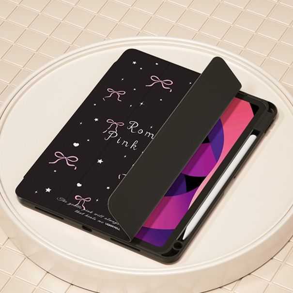 タブレットケース タブレットケース リボン柄 回転式タブレットカバー