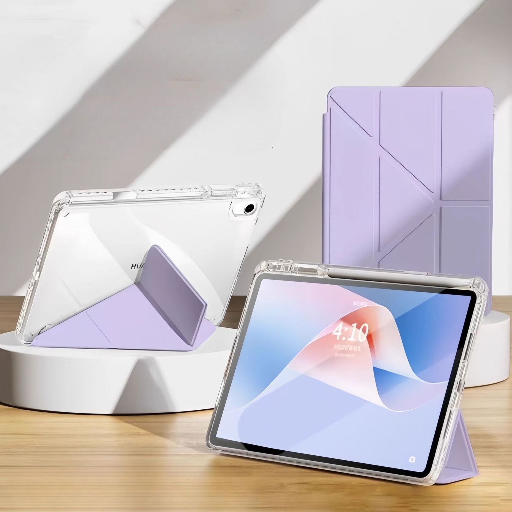 タブレットケース タブレットケース 三つ折り設計 多角形型タブレット保護カバー