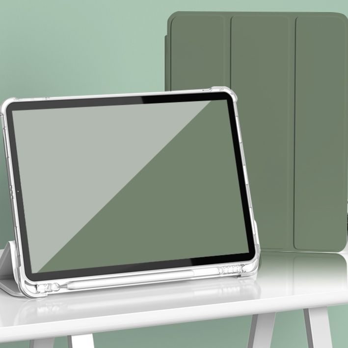 タブレットケース タブレットケース 三つ折り透明ペン収納タブレット保護ケース