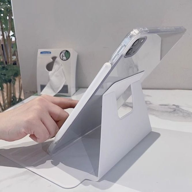 タブレットケース タブレットケース 透明折り畳みスタンド付きタブレット保護ケース