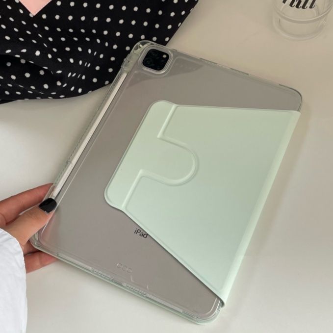 タブレットケース タブレットケース クリア背面保護スタンド機能付き手帳型ケース