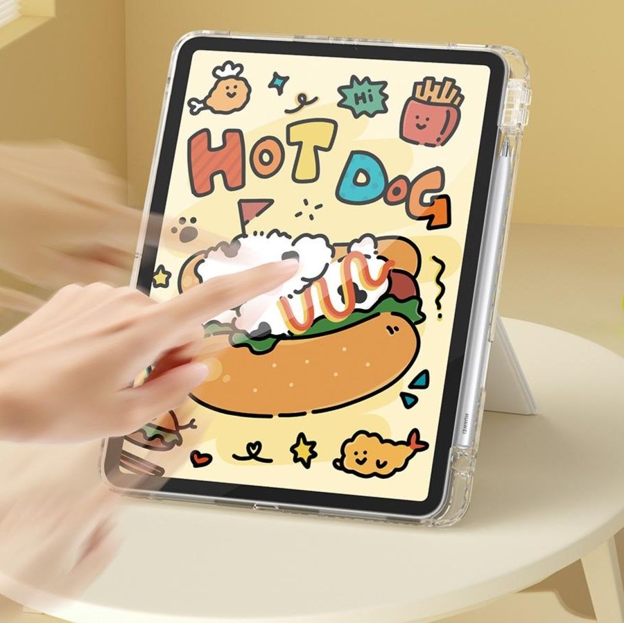 タブレットケース タブレットケース 三段階調整可能 透明保護ケース