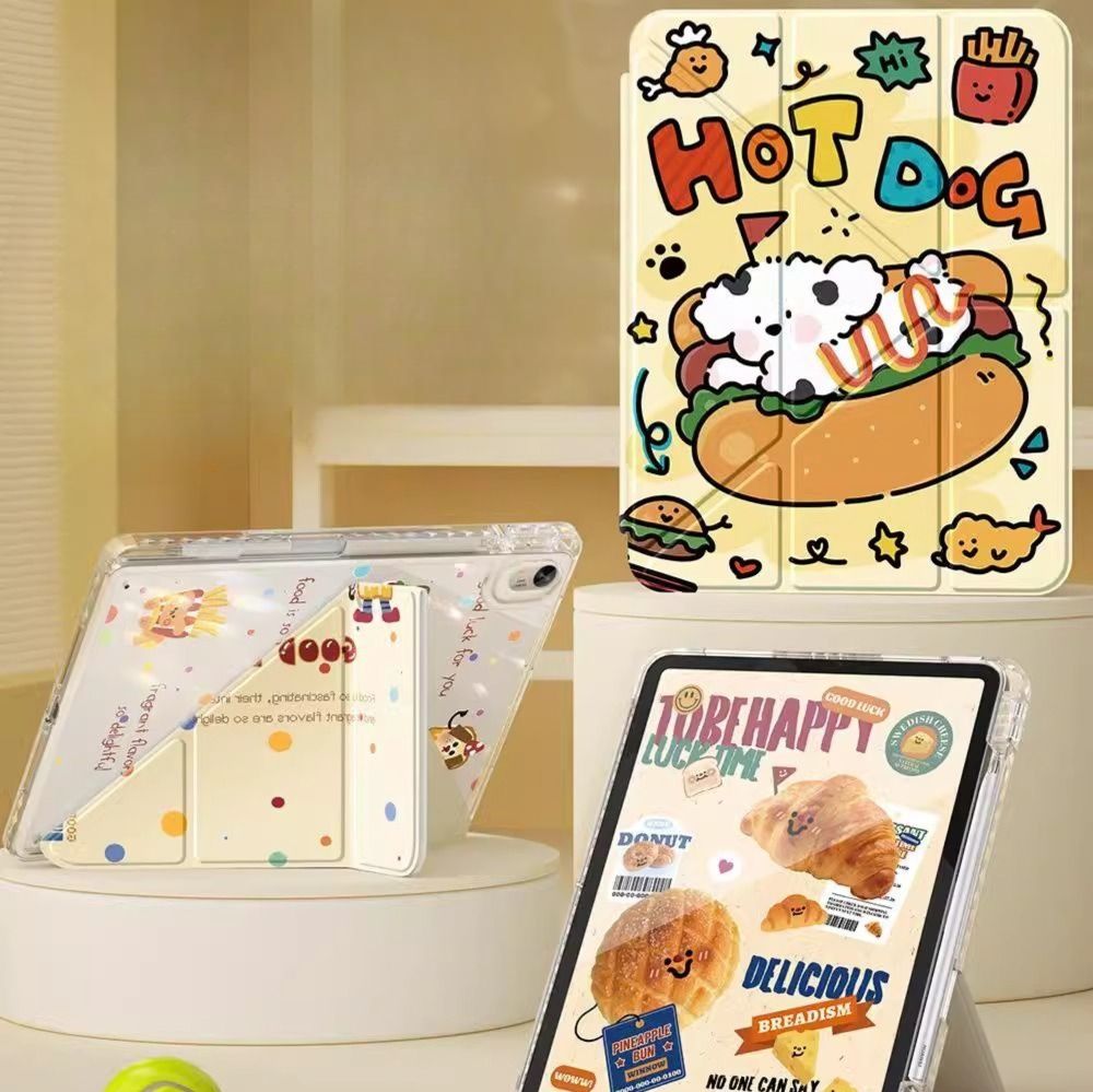 タブレットケース タブレットケース 三段階調整可能 透明保護ケース