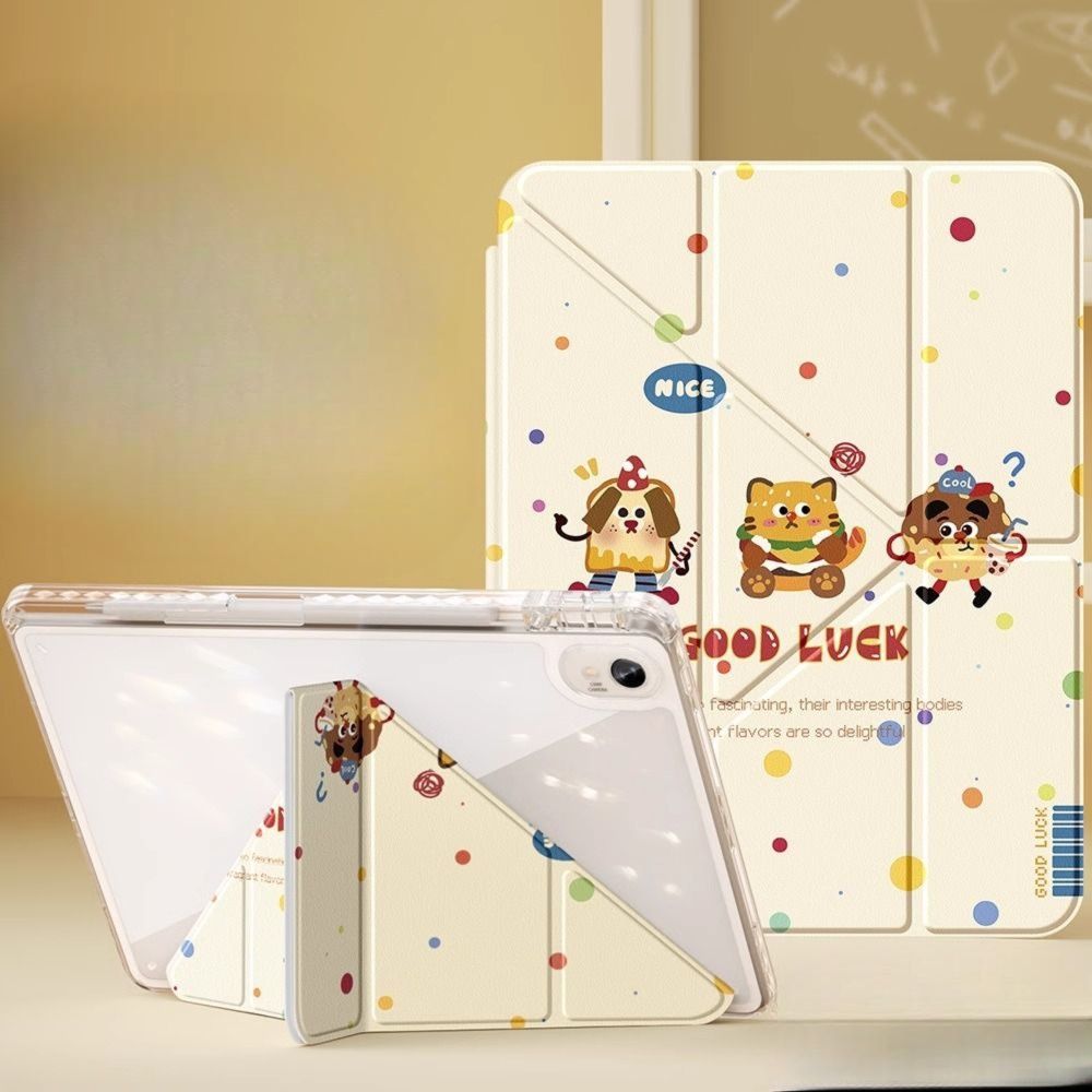 タブレットケース タブレットケース 三段階調整可能 透明保護ケース