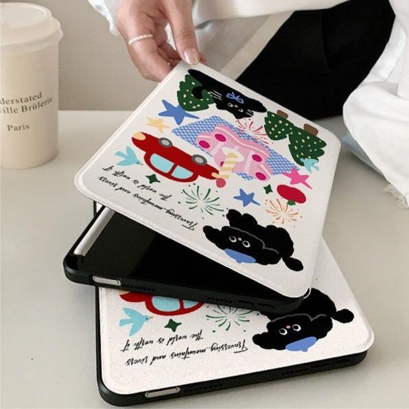 タブレットケース タブレットケース かわいい動物イラスト折りたたみ保護カバー