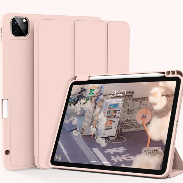 タブレットケース タブレットケース 薄型筆収納マグネット装着ケース