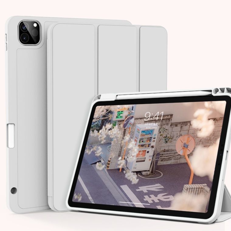 タブレットケース タブレットケース 薄型筆収納マグネット装着ケース