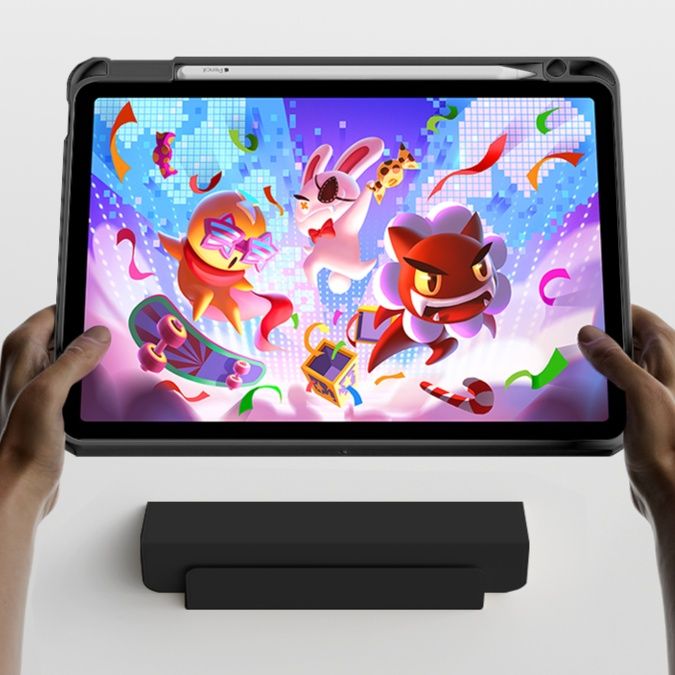 タブレットケース 磁気吸着式透明背面保護タブレットケース