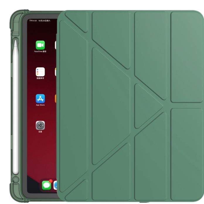 タブレットケース タブレットケース 柔軟シリコン全包み折り畳み式保護ケース