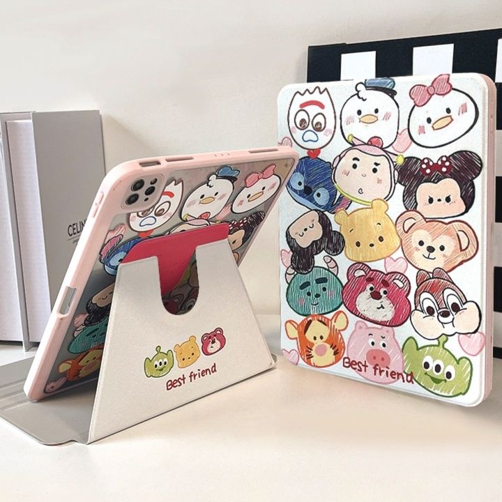 タブレットケース タブレットケース かわいい動物たち集合スタンド式保護カバー