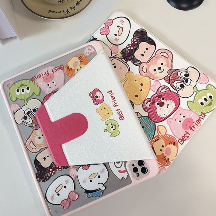 タブレットケース タブレットケース かわいい動物たち集合スタンド式保護カバー