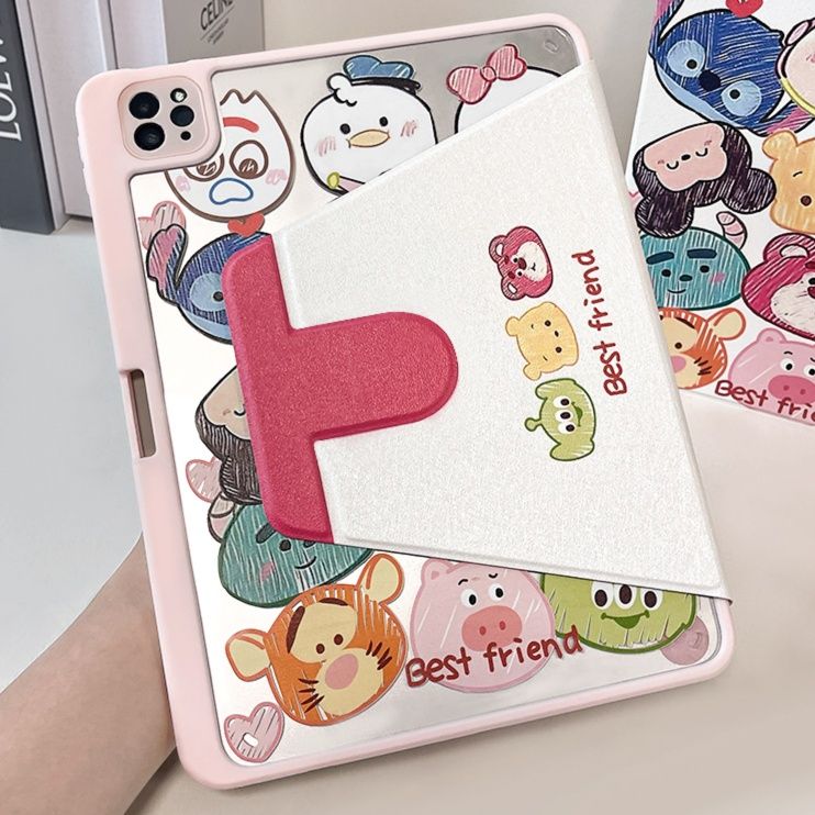 タブレットケース タブレットケース かわいい動物たち集合スタンド式保護カバー