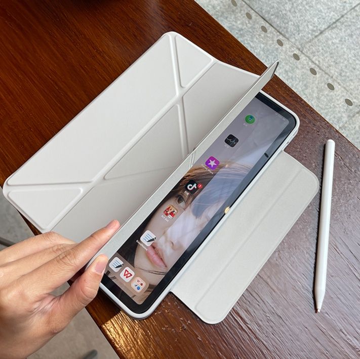 タブレットケース タブレットケース 透明スタンド機能付き折りたたみケース