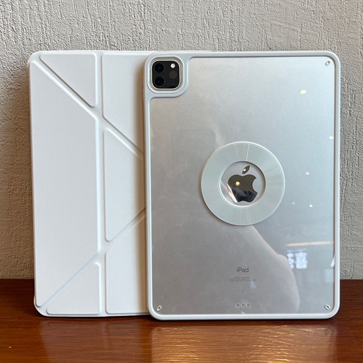 タブレットケース タブレットケース 透明スタンド機能付き折りたたみケース