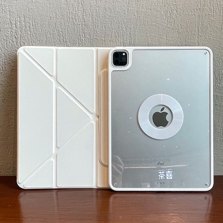 タブレットケース タブレットケース 透明スタンド機能付き折りたたみケース