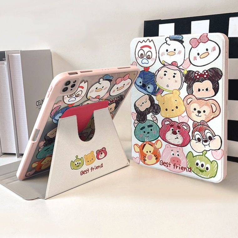 タブレットケース タブレットケース うさぎと花柄のスタンド機能付き保護カバー