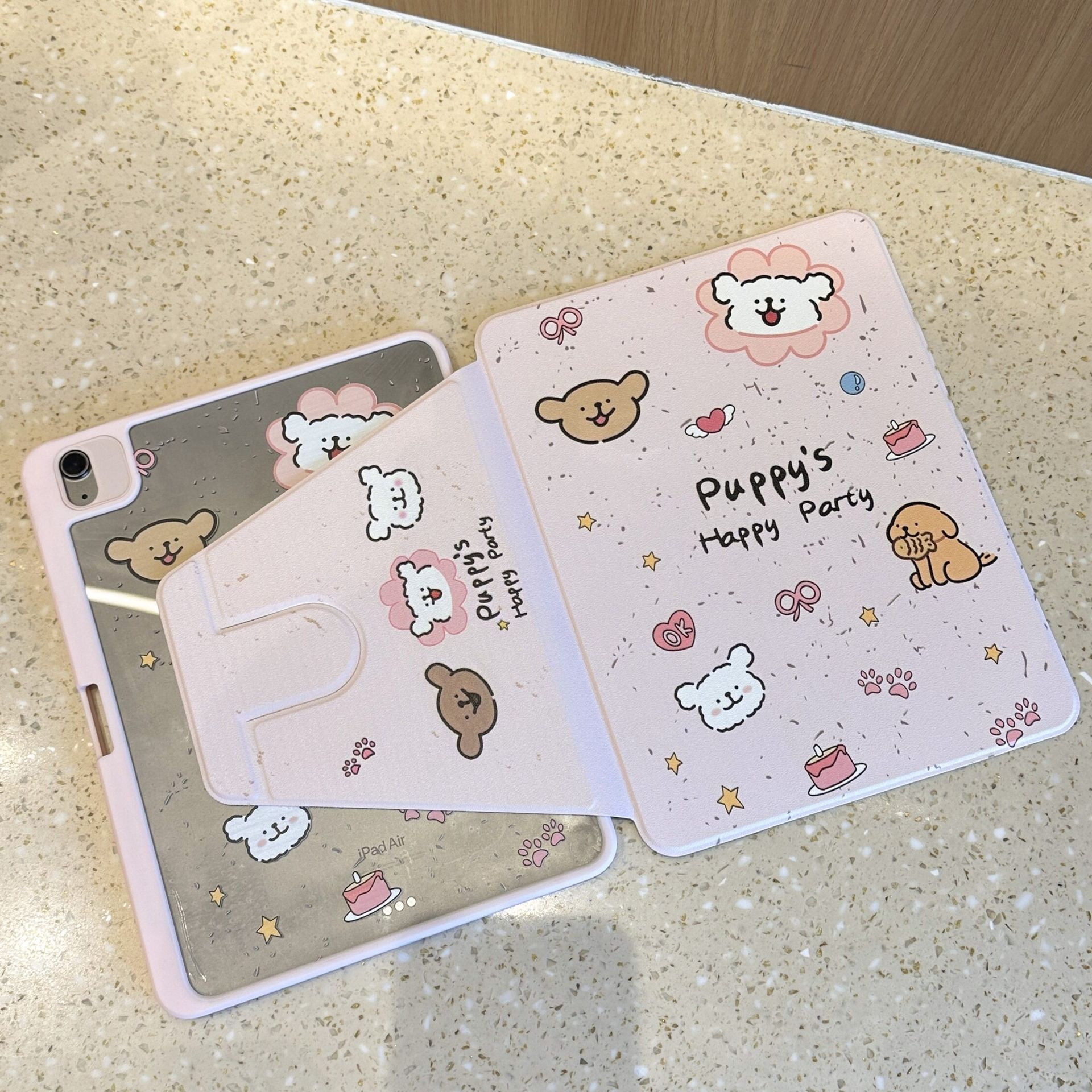タブレットケース タブレットケース うさぎと花柄のスタンド機能付き保護カバー