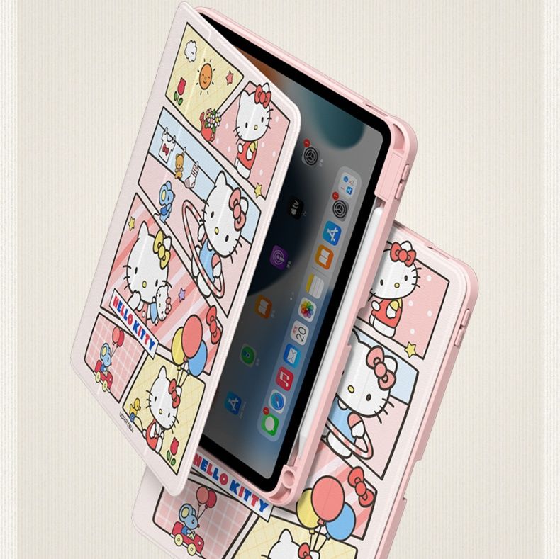 タブレットケース タブレットケース 多機能回転式漫画柄保護ケース