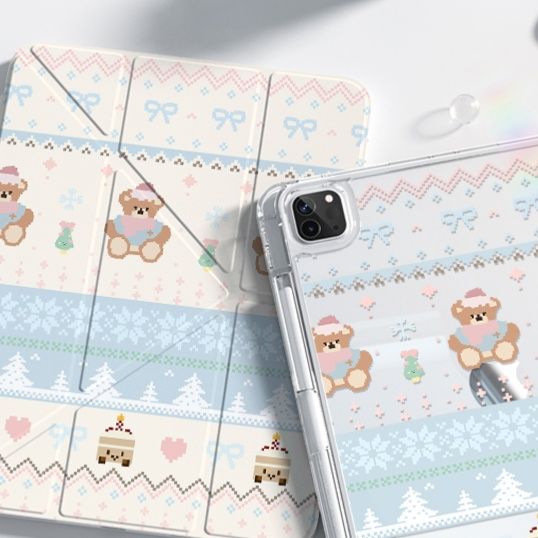 タブレットケース タブレットケース 森の妖精たち 透明保護ケース