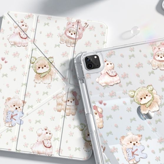 タブレットケース タブレットケース 森の妖精たち 透明保護ケース