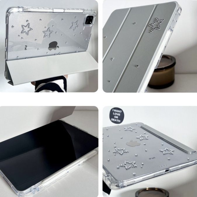 タブレットケース 星空きらめき透明保護カバー