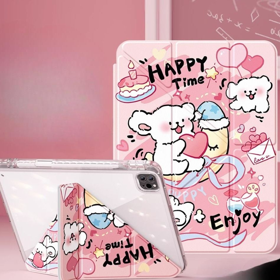 タブレットケース 安定感抜群スタンド式透明保護ケース