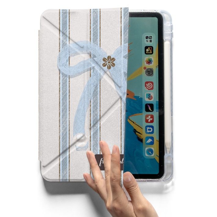 タブレットケース 優雅リボン柄タブレット保護ケース