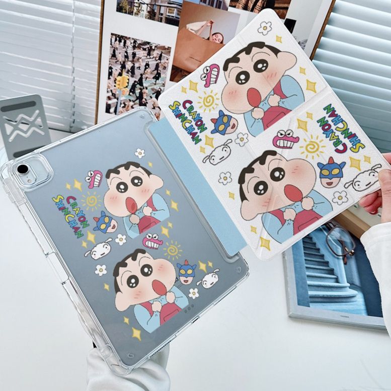 タブレットケース かわいい漫画キャラクター筆収納機能付きケース