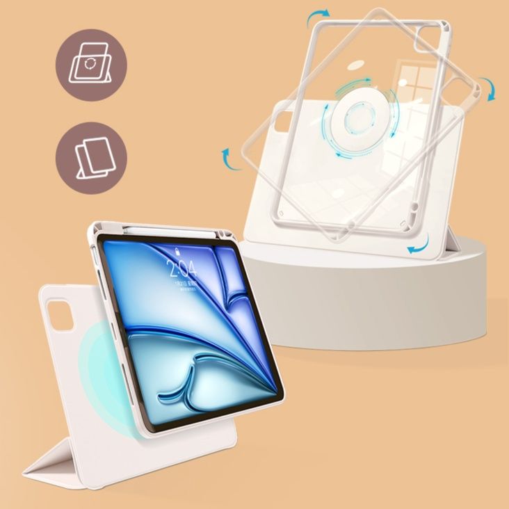 タブレットケース 可愛い動物イラスト磁気吸着ケース