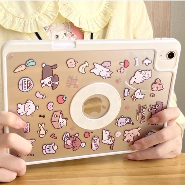 タブレットケース 可愛い動物イラスト磁気吸着ケース