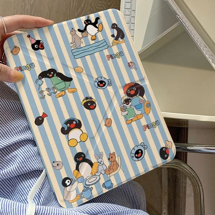 タブレットケース ペンギン柄スタンド機能付き保護カバー