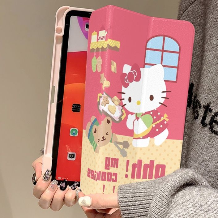 タブレットケース かわいい猫と熊のお菓子作りケース