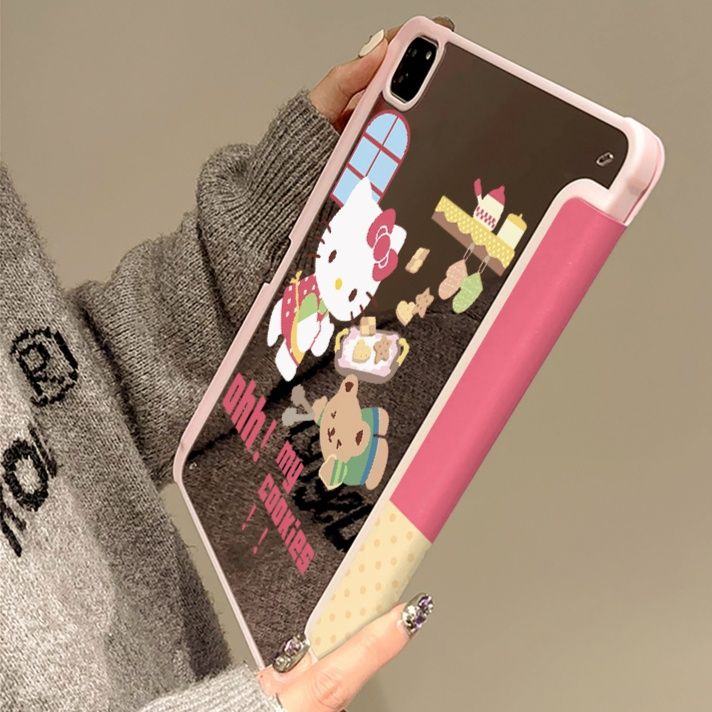 タブレットケース かわいい猫と熊のお菓子作りケース