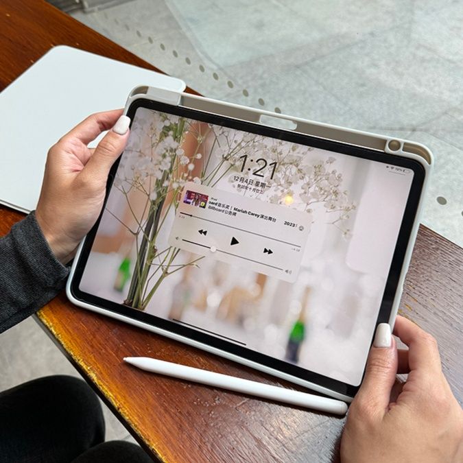 タブレットケース 透明背面フレーム型スタンドケース