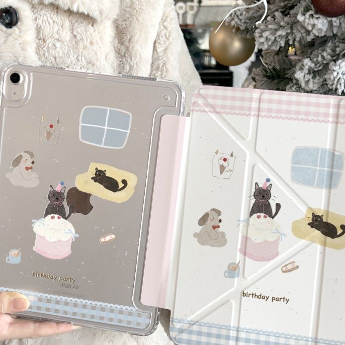 タブレットケース 動物柄 磁石分離式 多機能保護ケース