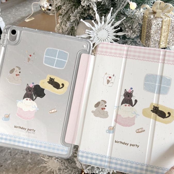 タブレットケース 動物柄 磁石分離式 多機能保護ケース