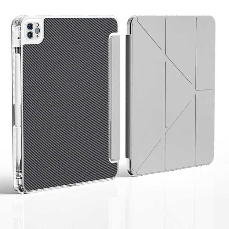 iPad/iPad Air/iPad Pro/ タブレットケース 炭素繊維スタンド式衝撃吸収保護カバー