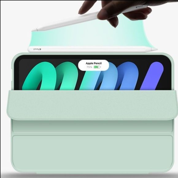 iPad/iPad Air/iPad Pro/miniタブレットケース 側面磁気充電対応ペン収納三つ折り保護ケース
